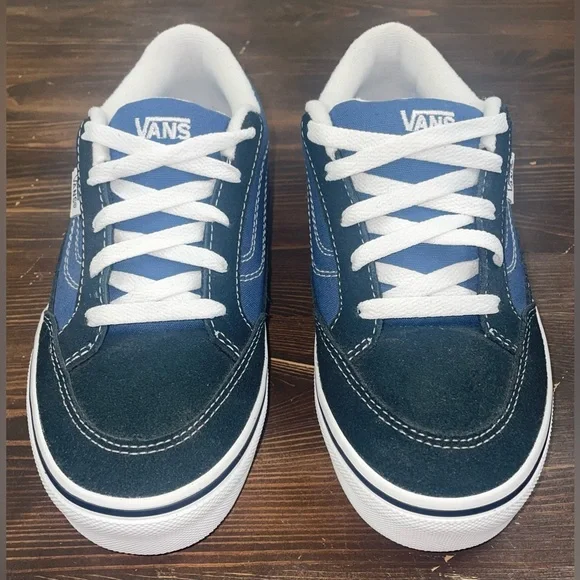 Vans Unisex Off The Wall 721454 Black and Blue Casual Shoes Sneakers Sz 4 Youth - Picture 2 of 7